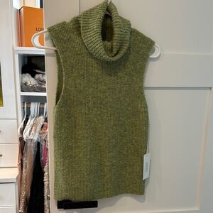 Fifteen Twenty Green Cowl Neck Sweater with Textured Knit